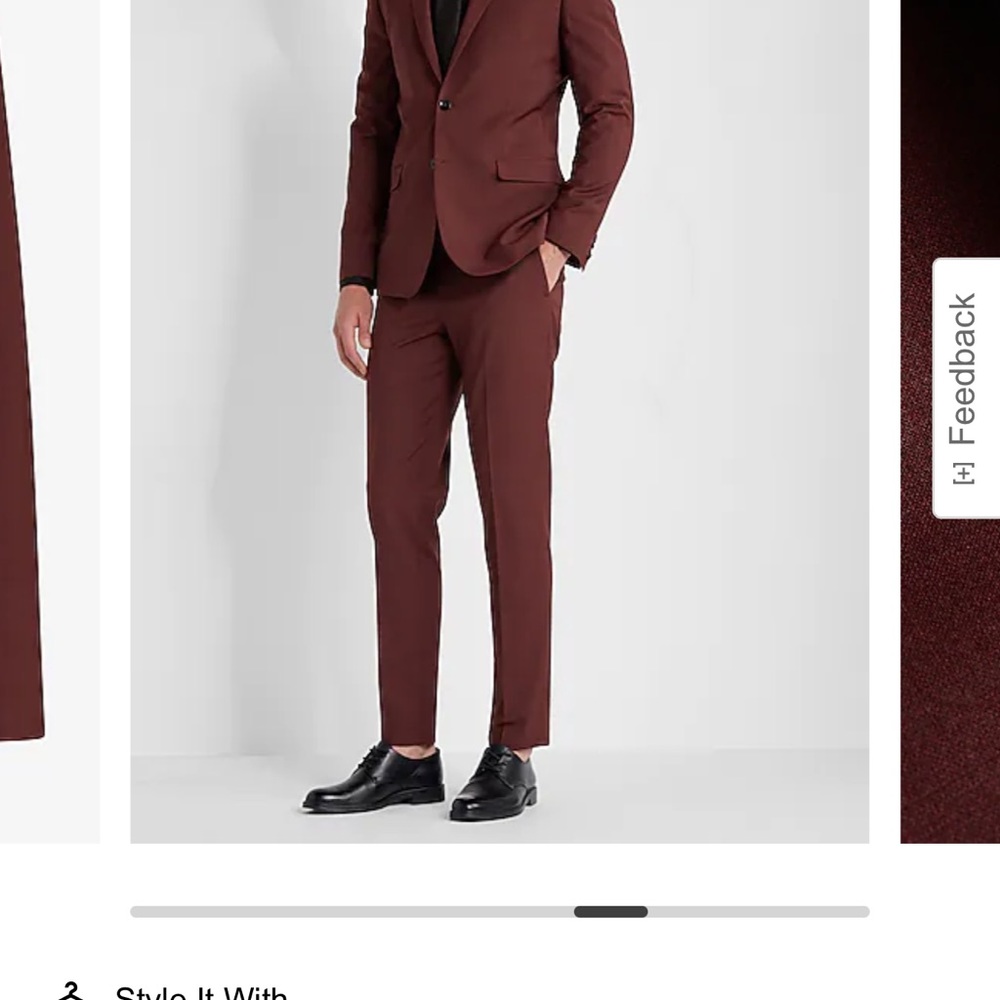 Express full slim fit suit with pants